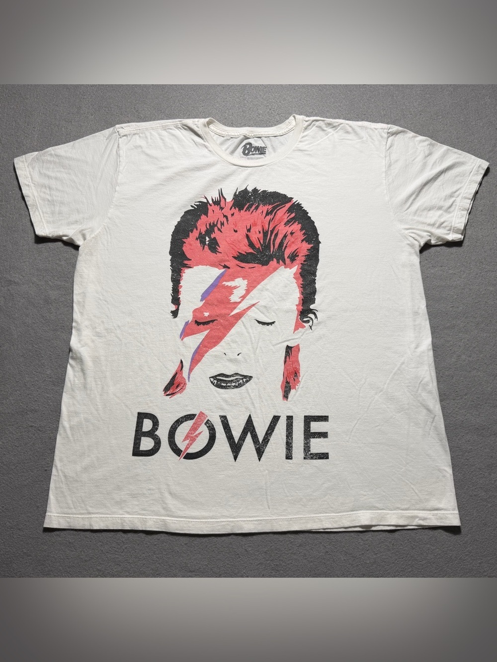 David Bowie Aladdin Sane Graphic Band T Shirt Mens 2XL White Rock Tee